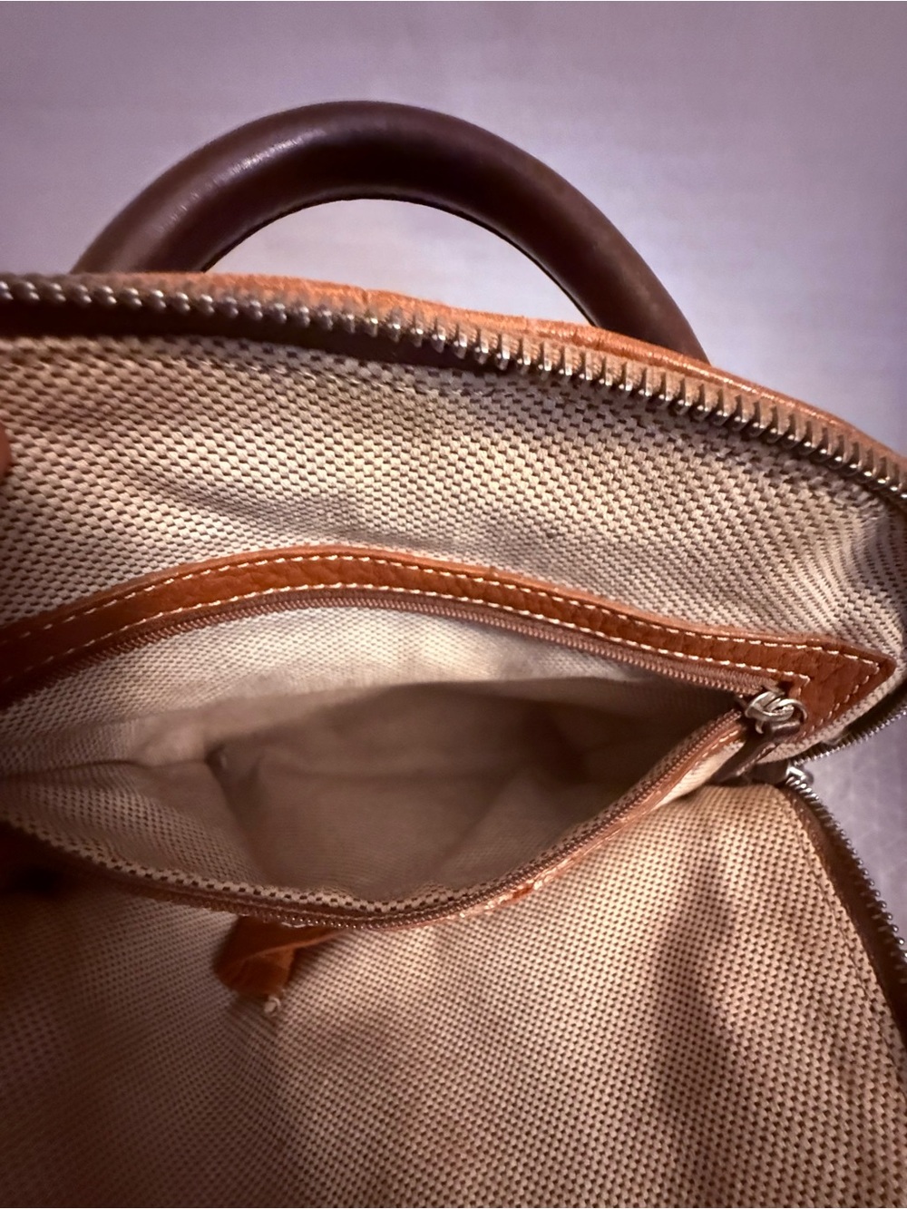 Dooney & Bourke Pebble Leather Cognac Brown Backpack - Picture 7 of 8